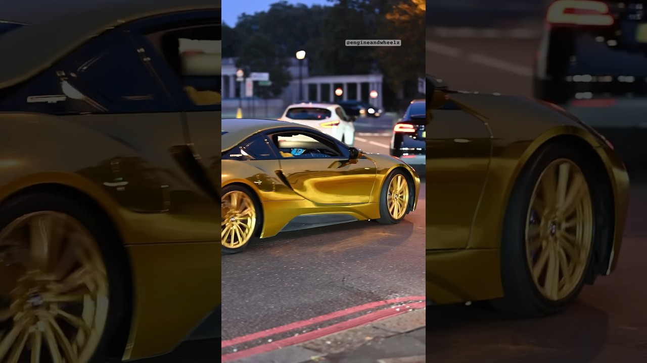 BMW i8 in chrome gold wrap #bmw #bmwi8 #supercars