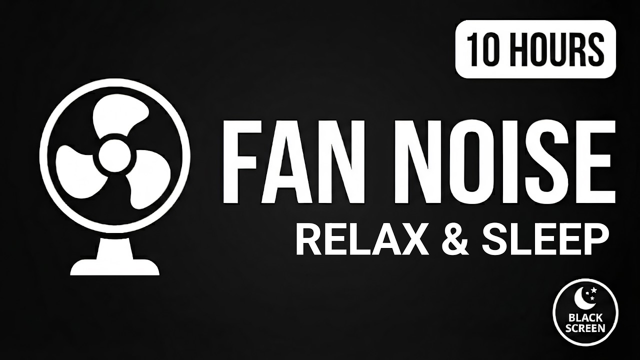 Fan Noise Black Screen | Sleep, Study & Relax (10 Hours)