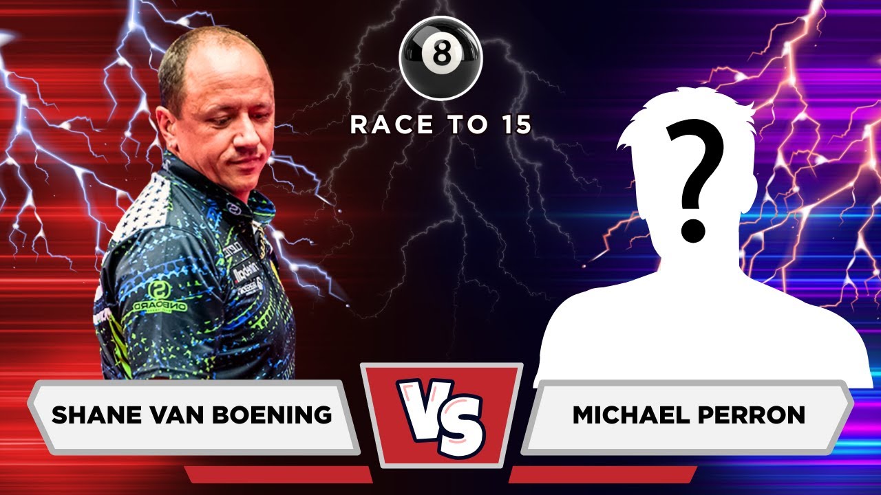 Shane Van Boening (SVB) vs Michael Perron | 8 Ball | Race 15 | The Mystery Challenger