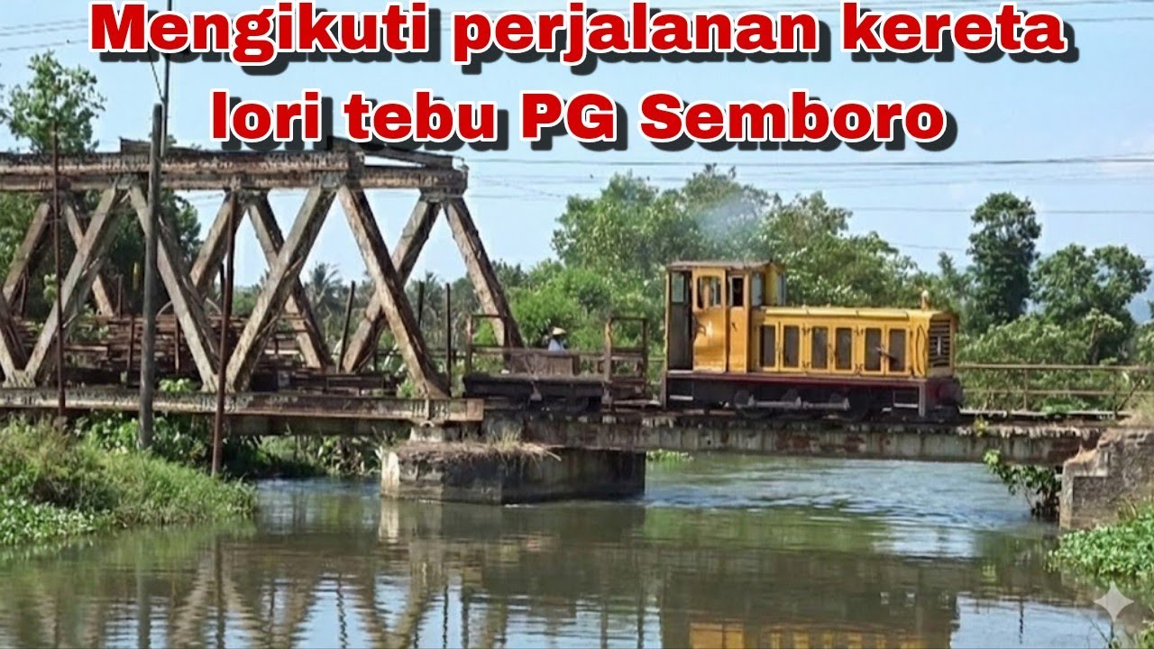 Perjalanan kereta lori tebu PG Semboro membawa rel portabel dari Rowo tengah ke gumuk kembar