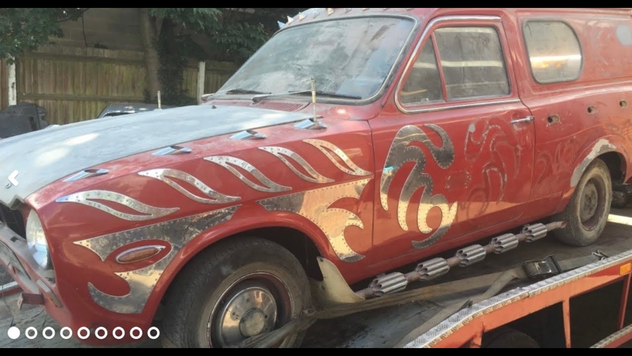 PT3 Fire damage destroyed MK1 Ford Escort van Fairground bumper car van