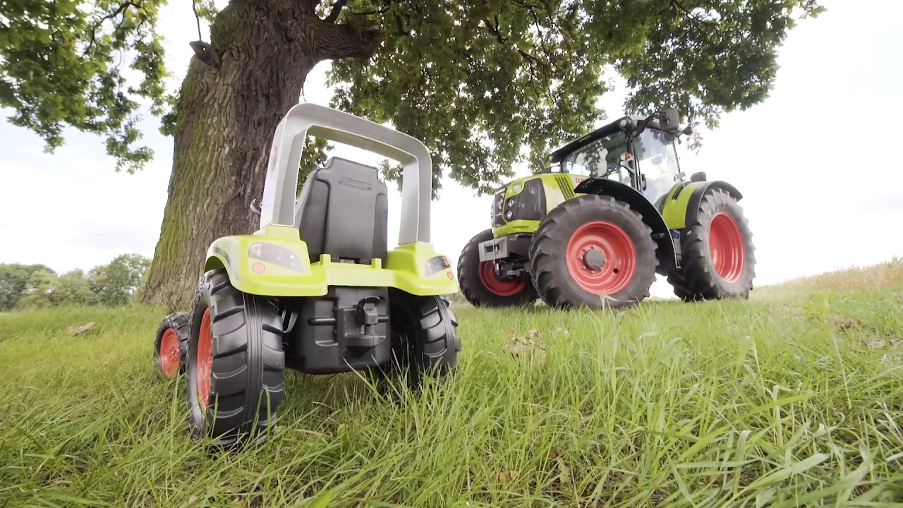 Pedal Tractor / CLAAS ARION 430 + LOADER + TRAILER / item 1040AM + 1040AB / by Falk Toys