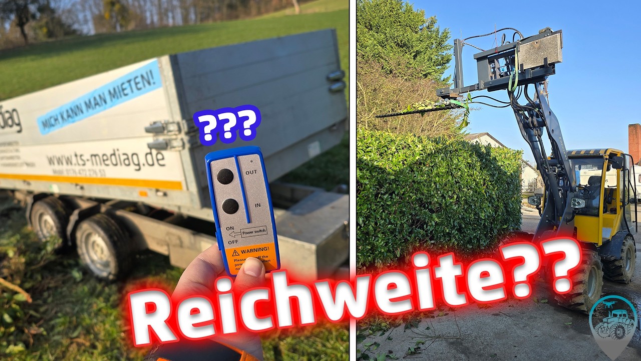 Funkfernbedienung im Reichweitentest! Anh&auml;nger & Heckenschere im H&auml;rtetest