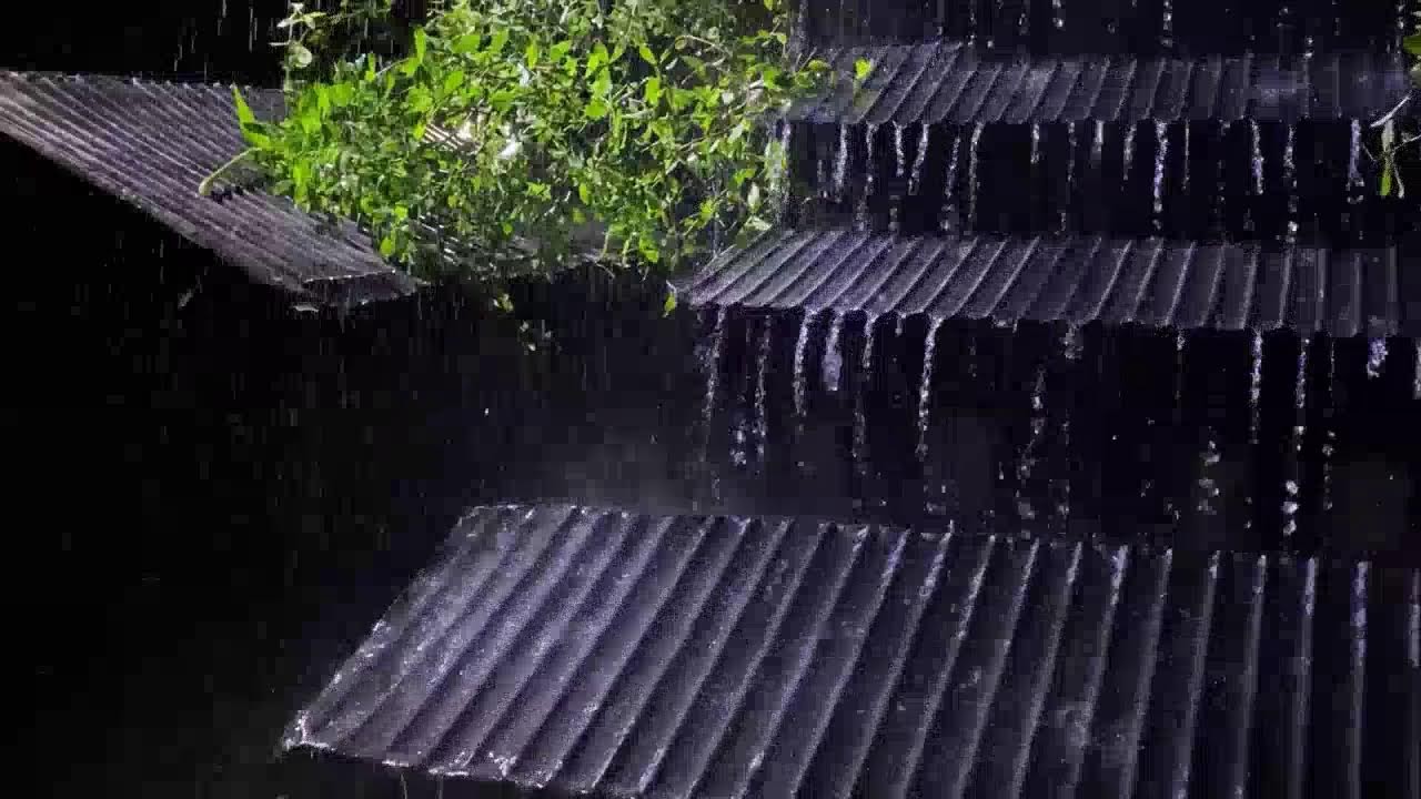 [Drifting to SLEEP]No Ads💦😴Rain Sounds with Calm Thunder🔥Fire Crackling for Deep Healing & Relax