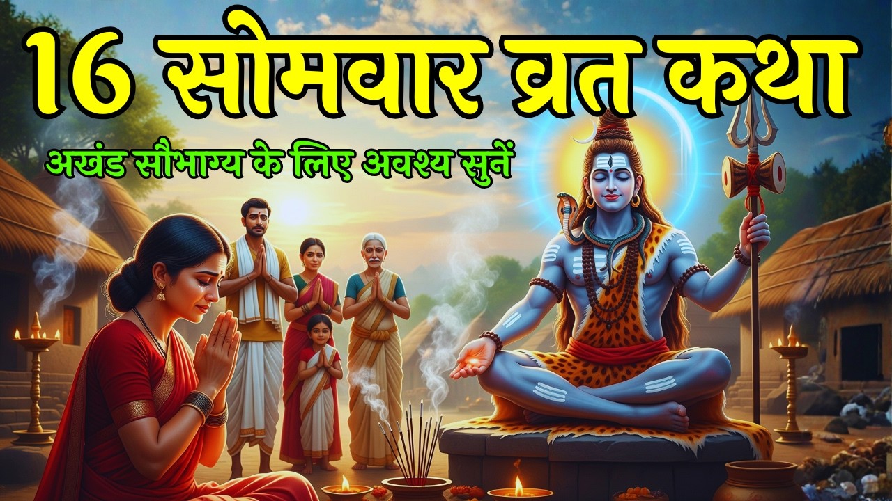 16 सोमवार व्रत कथा | विवाह, संतान, दाम्पत्य सुख हेतु शिव कृपा कथा | 16 Somvar Vrat katha #somvarvrat