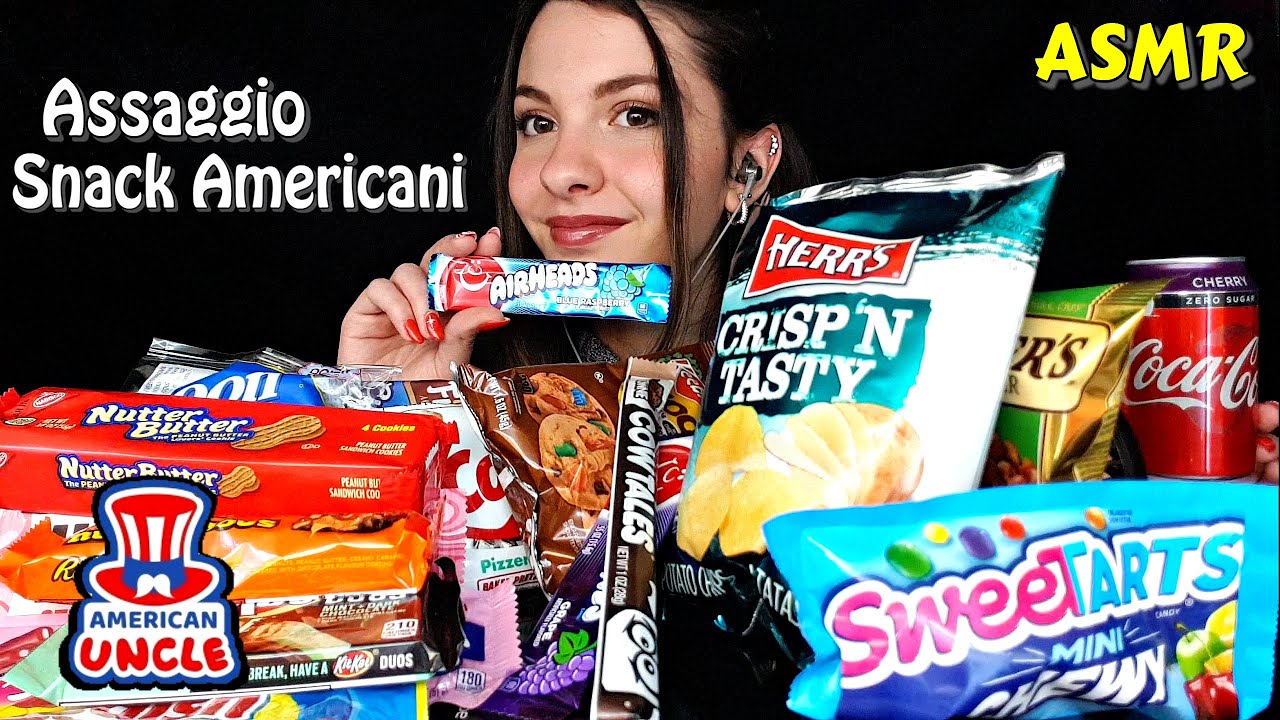 ASMR ita | Provo SNACK AMERICANI 🤩 - Unboxing American Uncle |Eating Sounds