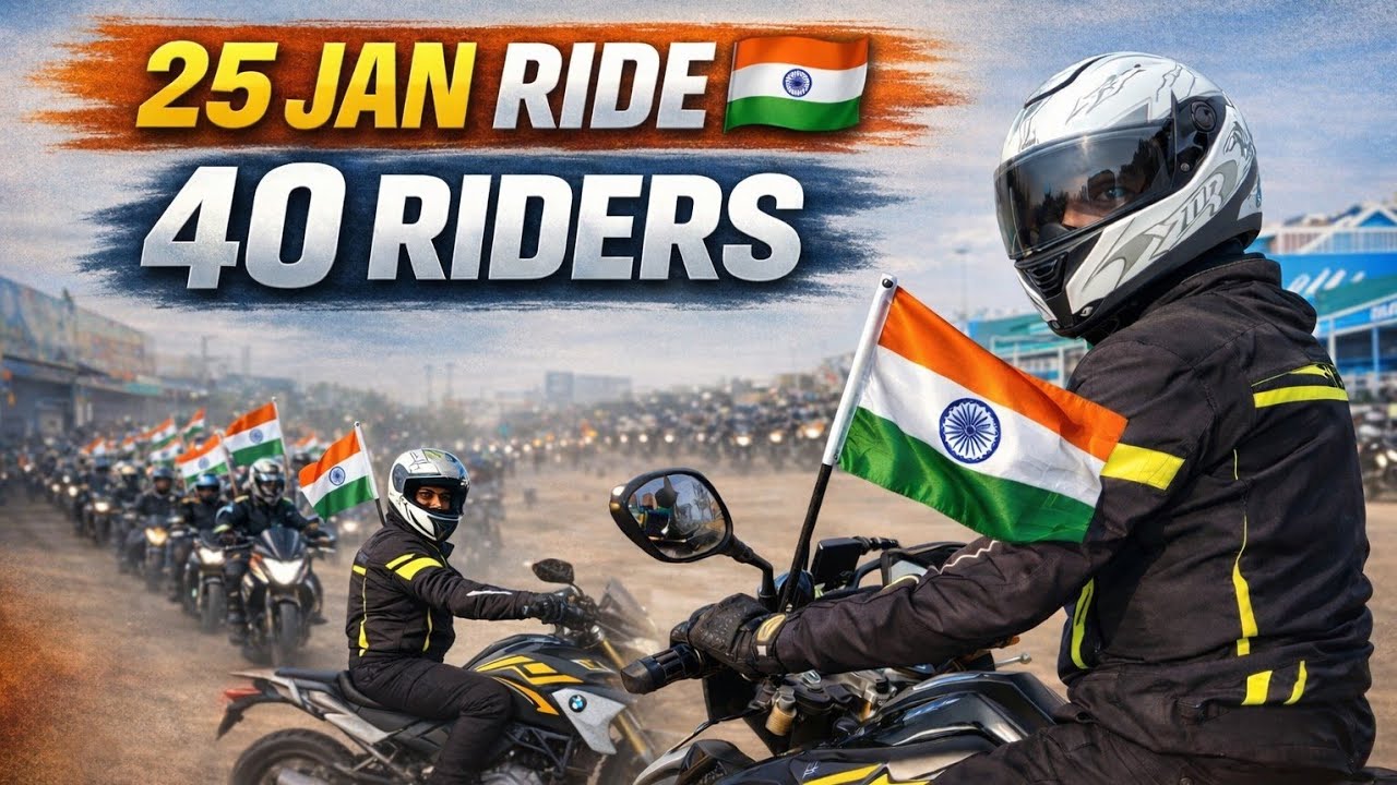 👉 25 Jan Republic Day Ride 🇮🇳 | 40 Riders | Delhi to Murthal Dolphin Dhaba | Bike Ride