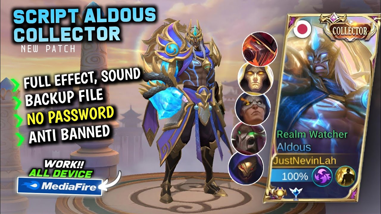 New Script Skin Aldous Collector Terbaru || No Password || Full Effect Voice