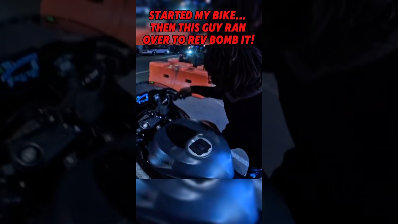 Started His Bike&hellip; Then This Guy Ran Over to Rev Bomb It! | ​⁠@EducateTheNextGen  #motorcycle #funny #rev