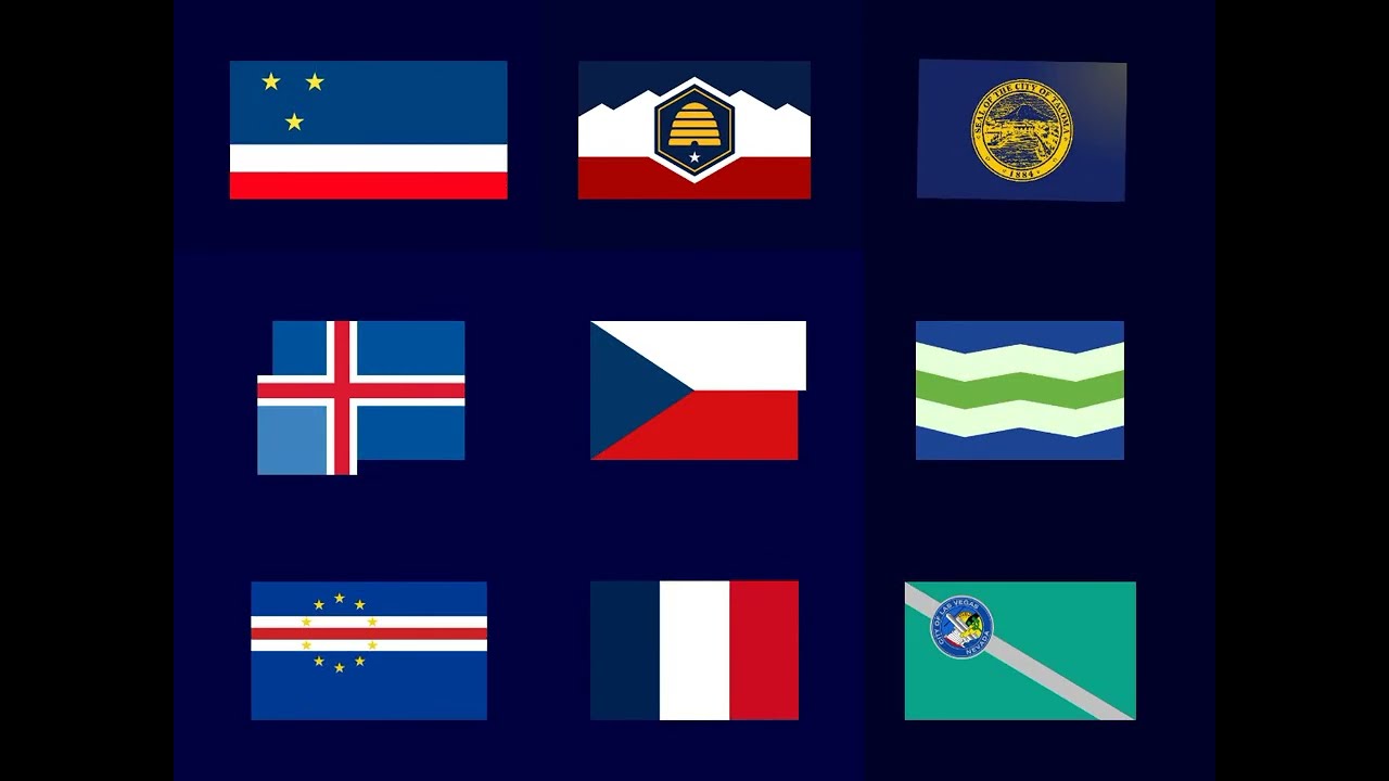 some blue flags in a doubles band