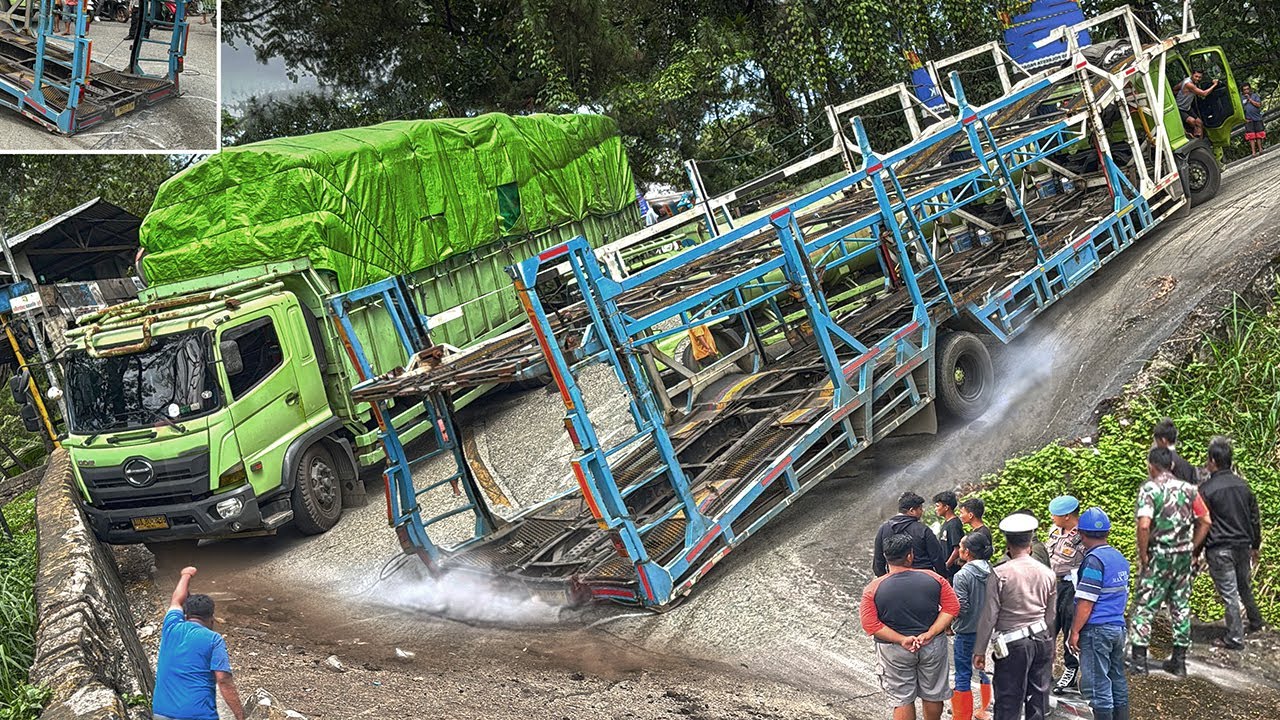 KESALAHAN FATAL !!! DRAMA TRUK CEPER TERSANGKUT TOTAL, Akses Jalan di Sitinjau Lauik Lumpuh Total