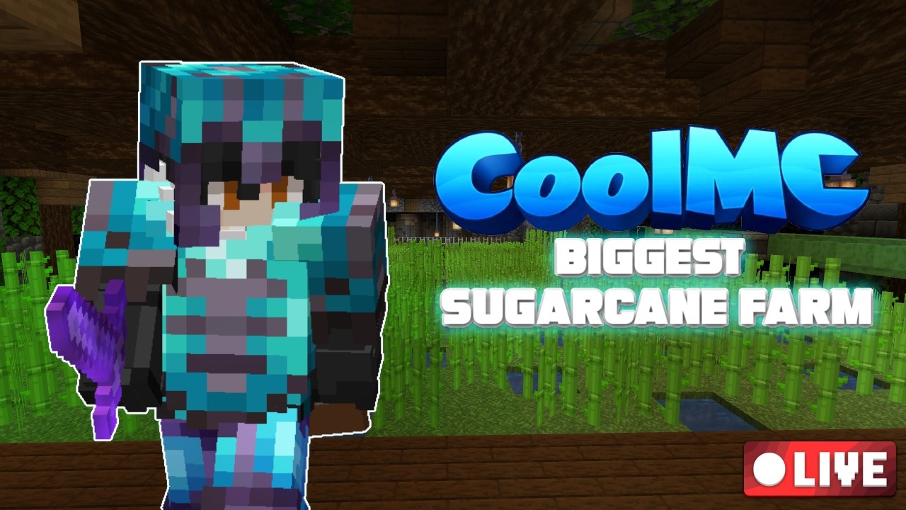 Making BIGGEST SUGARCANE FARM In CoolMC | Minecraft LIve