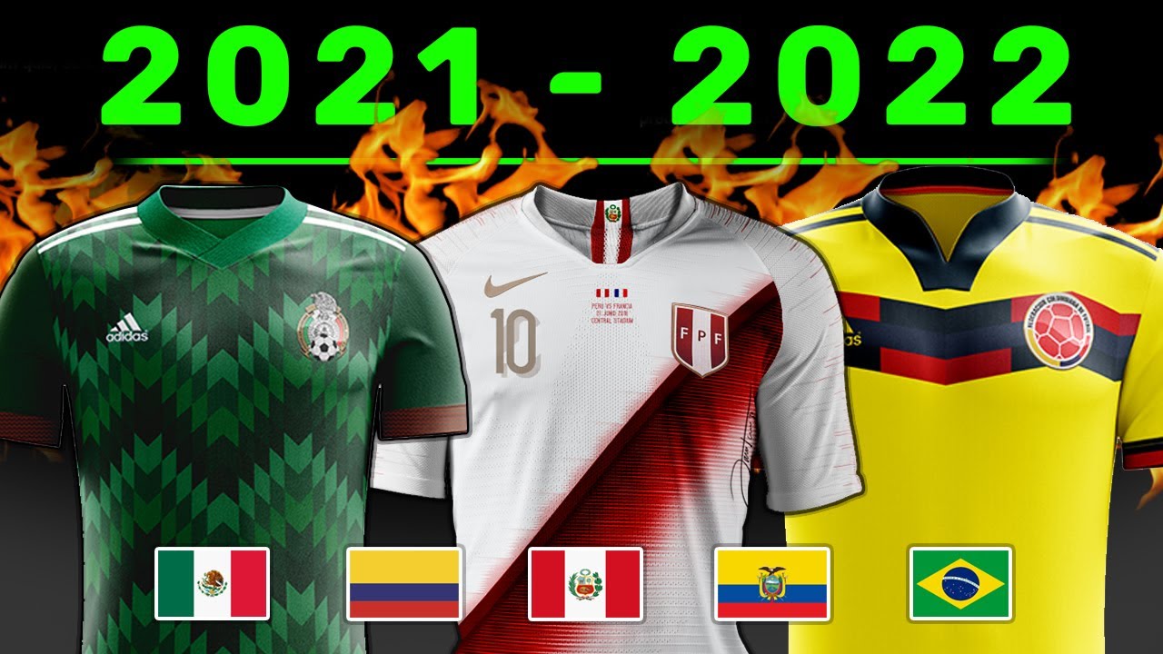 Camisetas del Futuro de Mexico, Peru, Colombia, Ecuador - Copa America 2021