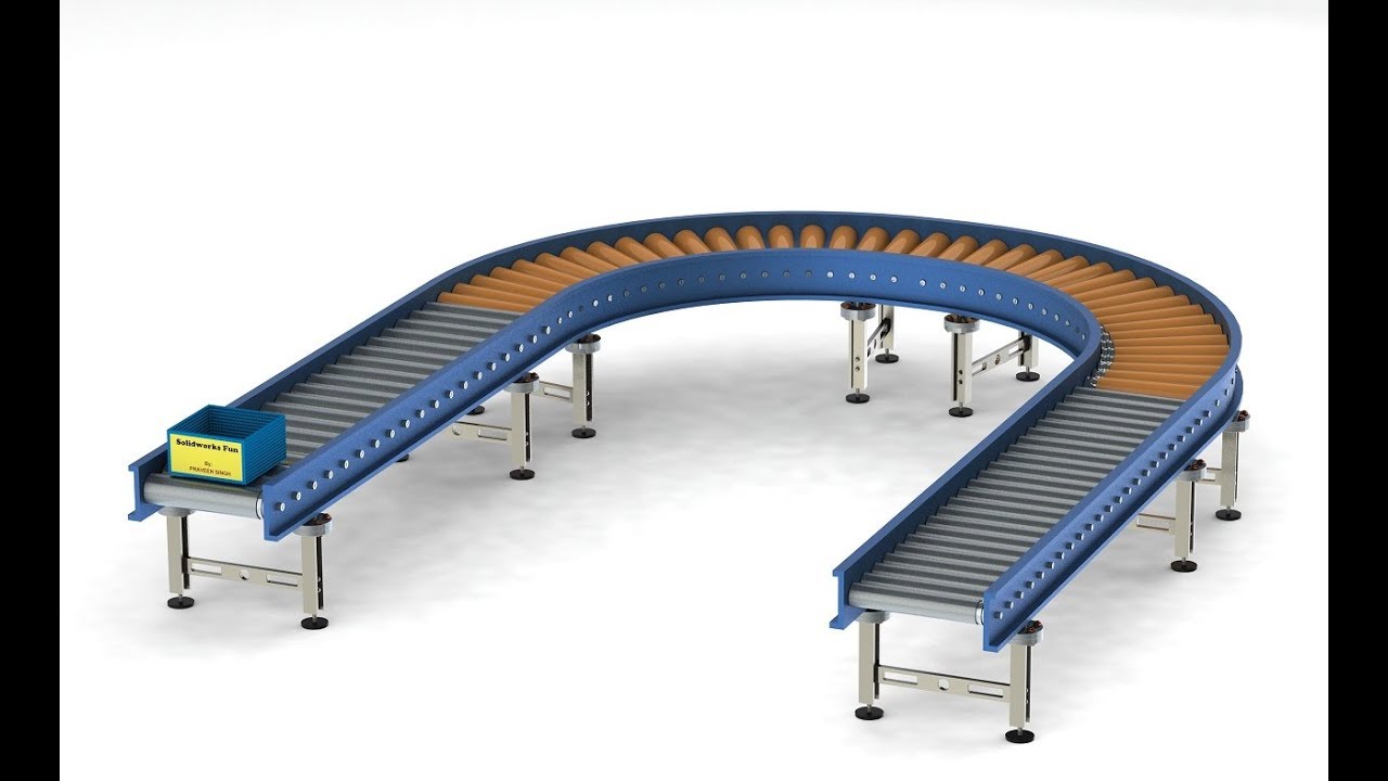 U Shaped Roller Conveyor System Subassembly Motion Study in Solidworks || Subassembly || Series 3