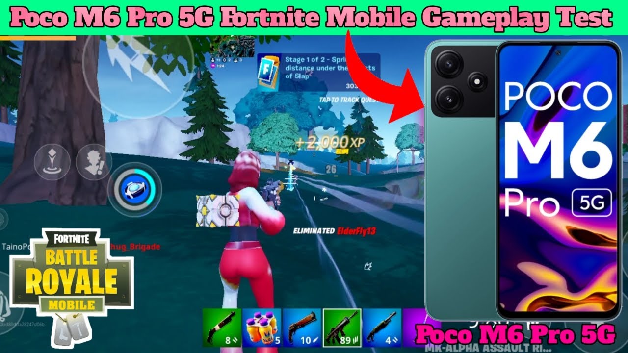 Poco M6 Pro 5G Fortnite Mobile Gameplay Test|Poco M6 Pro Fortnite Test|Poco M6 Pro Fortnite Gaming