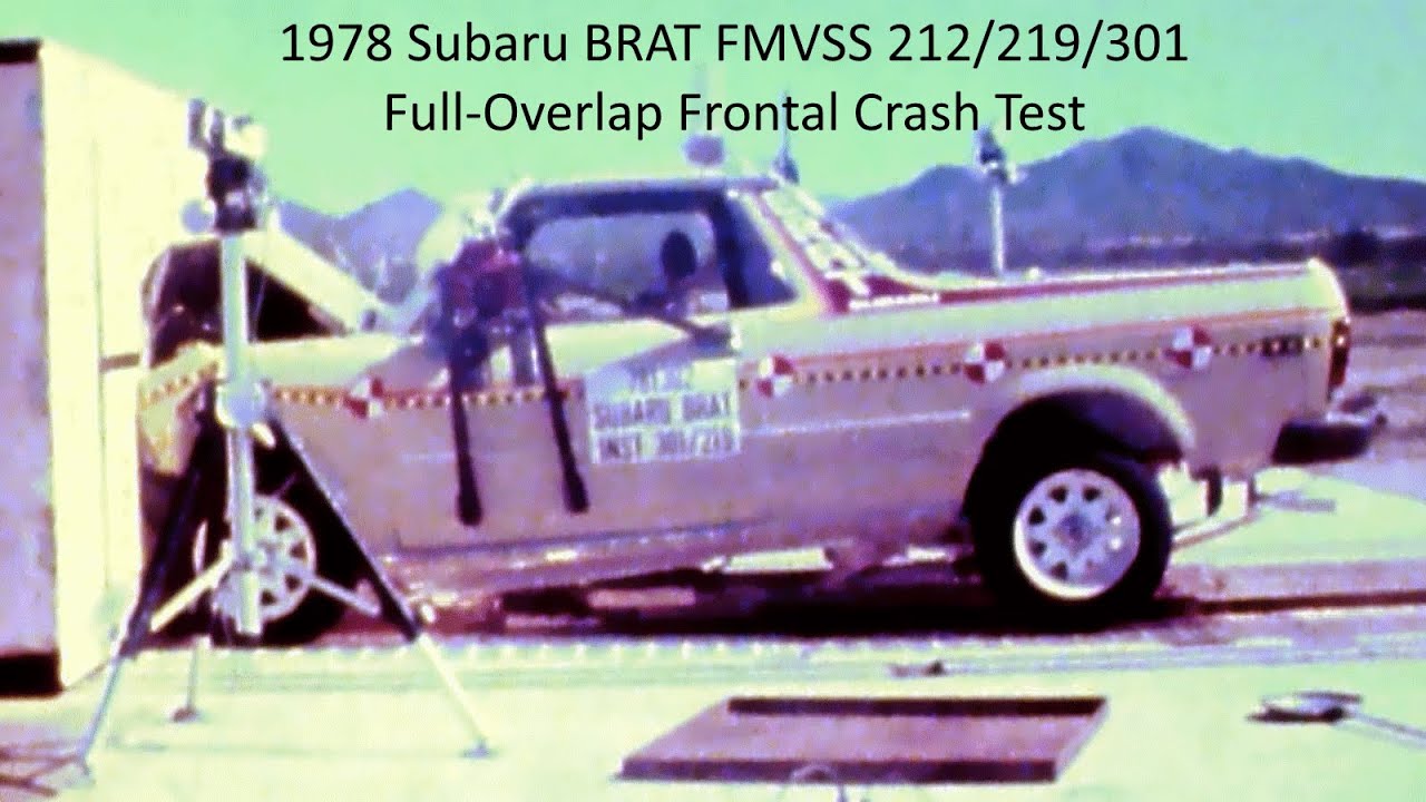 1978-1987 Subaru BRAT FMVSS 212/219/301 30 Mph Full-Overlap Frontal Crash Test
