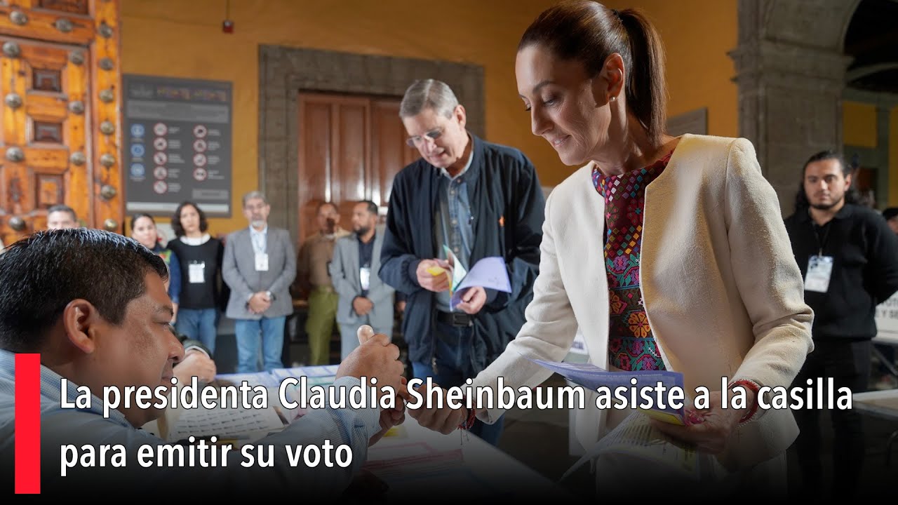La presidenta Claudia Sheinbaum asiste a la casilla para emitir su voto