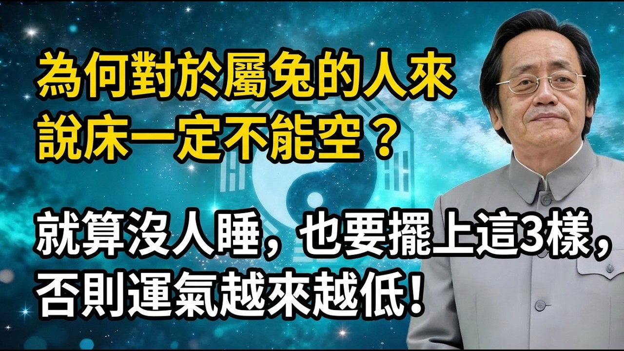倪海廈：為何對於屬兔的人來說床一定不能空？就算沒人睡，也要擺上這3樣，否則運氣越來越低！#倪海廈 #居家風水 #中醫養生 #鎮櫃法 #經方