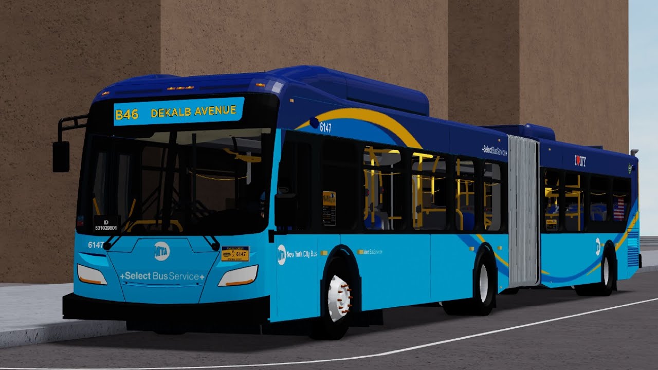 MTA (Roblox): 2019 New Flyer XD60 [6147] B46 +Select to Dekalb Av (with working next stop system)