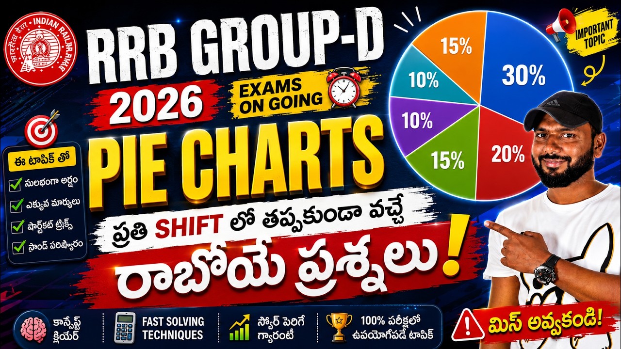 🔥 RRB GROUP-D 2026 | PIE CHARTS topic in Telugu || August 5TH All shifts Analysis