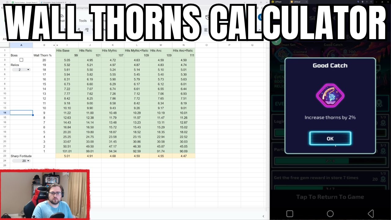 The Tower | Wall Thorns Calculator Guide! Easily Find What Is Worth Unlocking.