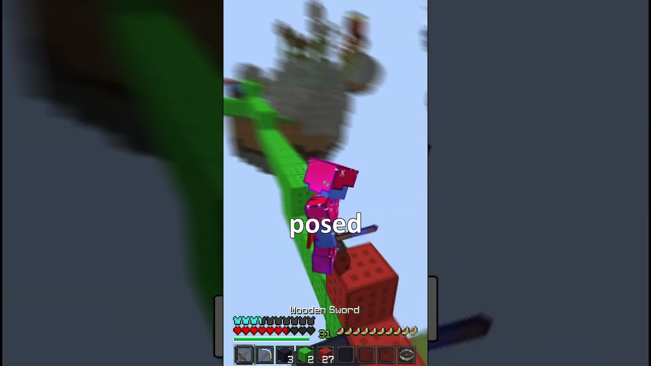 I Trapped A Player With Obsidian On Hypixel Bedwars!!!  #minecraft #minecraftsmp #minecraftserver