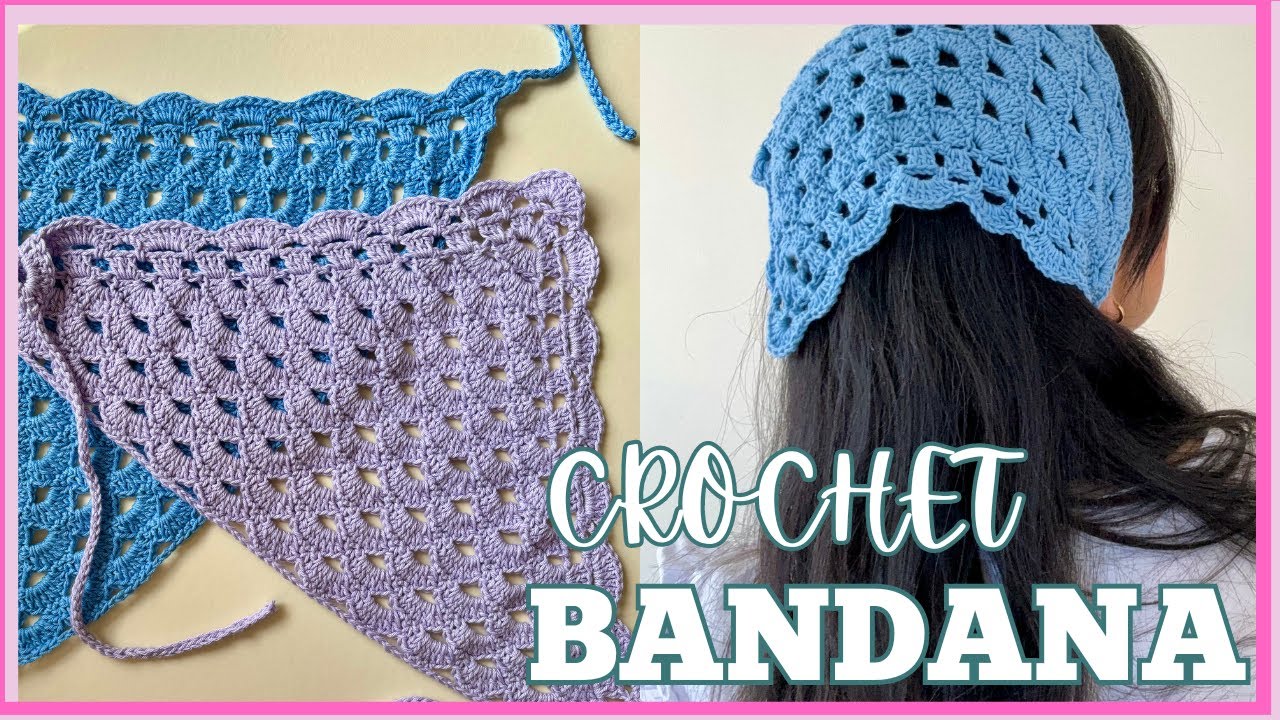 Easy Crochet Bandana- Step by Step Tutorial, perfect for Beginners! ONE ball of yarn required!