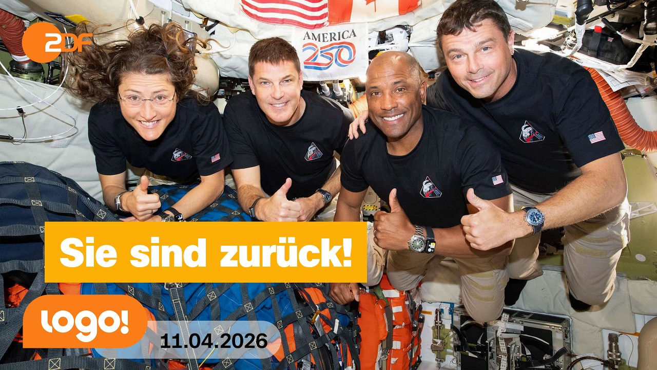 R&uuml;ckkehr aus dem All: Die Artemis 2-Crew ist wieder auf der Erde | logo!-Nachrichten vom 11.4.26