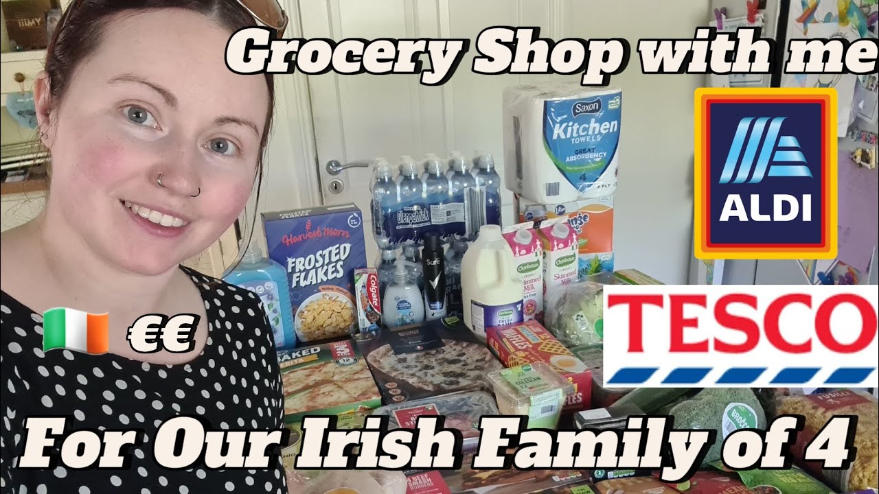 Come Grocery shopping with me for our Irish family of 4 | Aldi and Tesco | Irish Prices €€ and haul