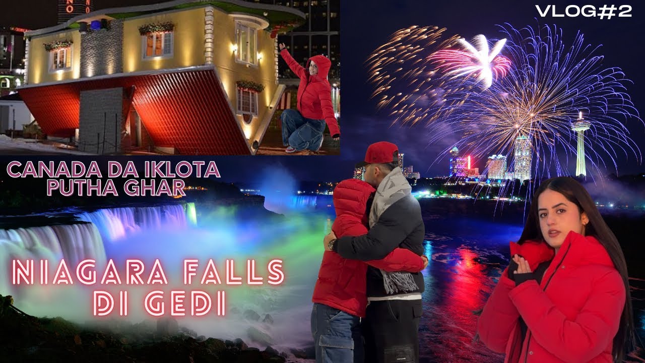 Niagara + Winter + Love = Perfect Trip 💕 #sanmeet #couplevlog #upsidedownhouse #niagarafalls 