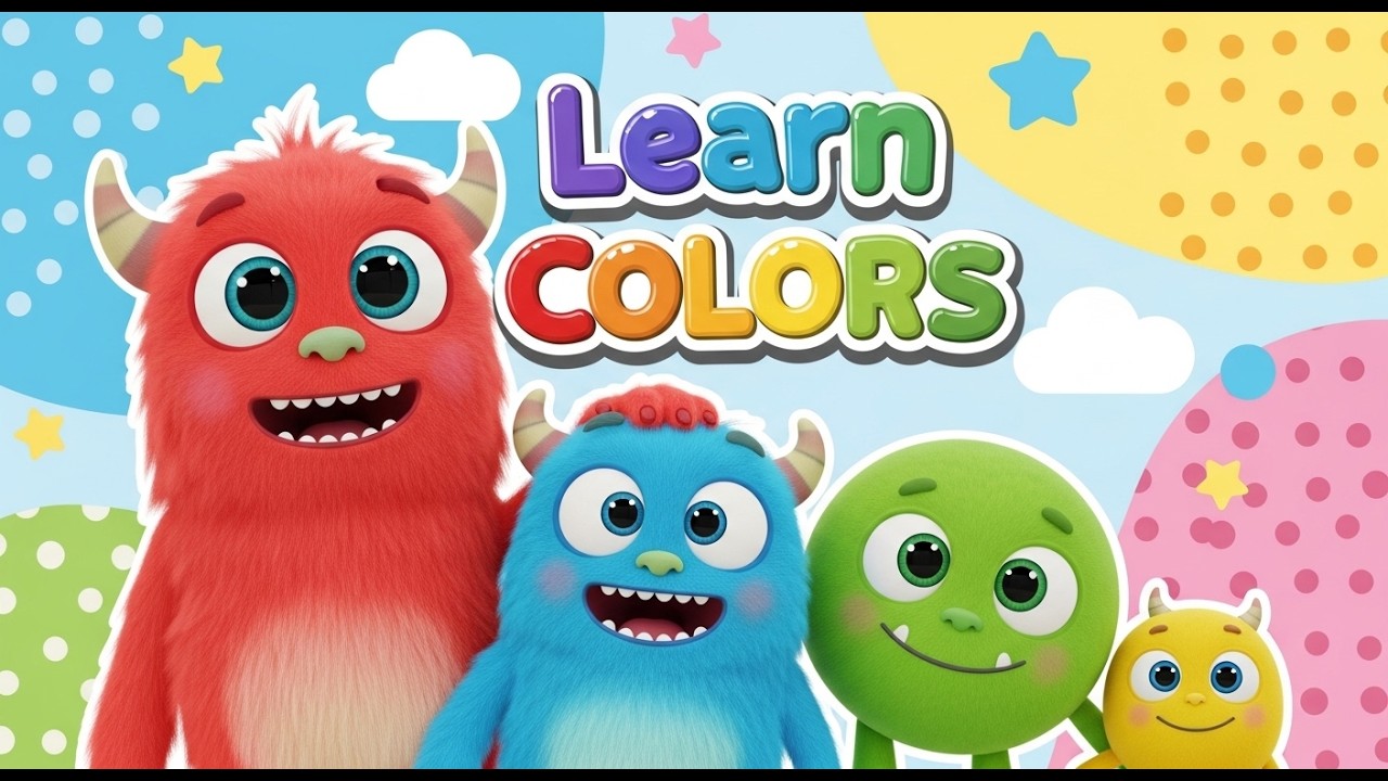 Color Monster Family Song | Learn Colors Red Blue Green Yellow | Nursery Rhymes for Kids