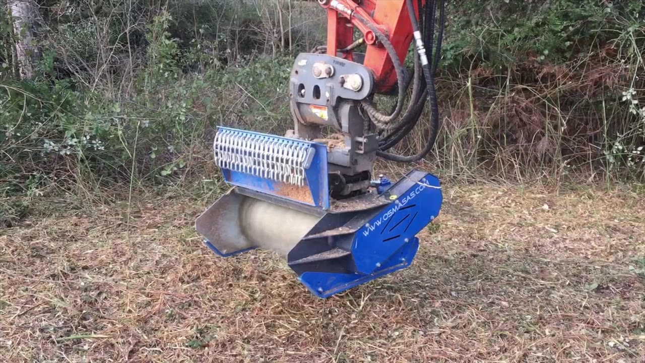 Mini-Forest TFK70 mulcher on Kubota KX057