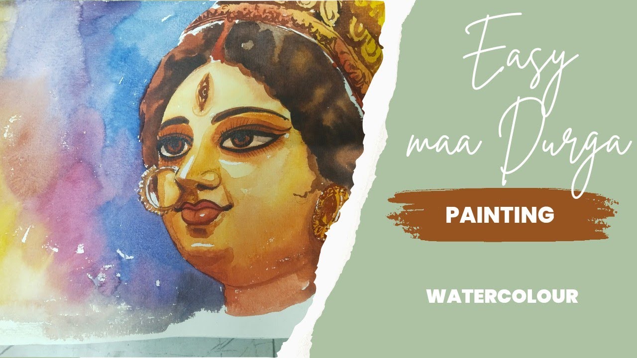 Maa Durga painting | Watercolor Painting   | Navratri  | Watercolor art | Watercolor tutorial  | Art