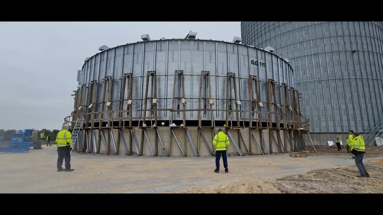 Największy silos w Polsce, montaż. Żniwa 2022. Kukurydza. Zboże.
