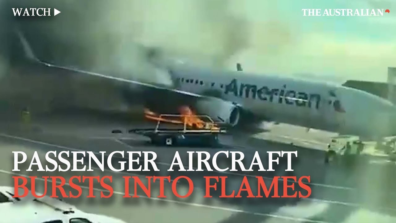 American Airlines flight catches fire at Denver airport