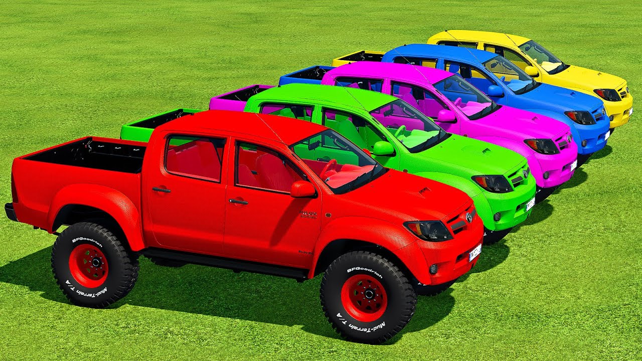TRANSPORTING TOYOTA & FORD PICKUP CARS WITH INTERNATIONAL TRUCKS - Farming Simulator 22