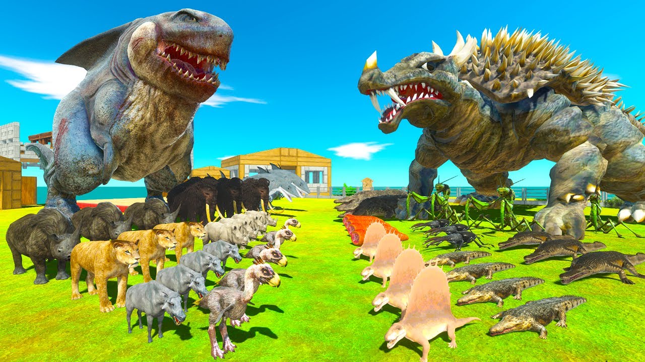 King Shark vs Anguirus | Animals Fights Giant Reptiles - Animal Revolt Battle Simulator