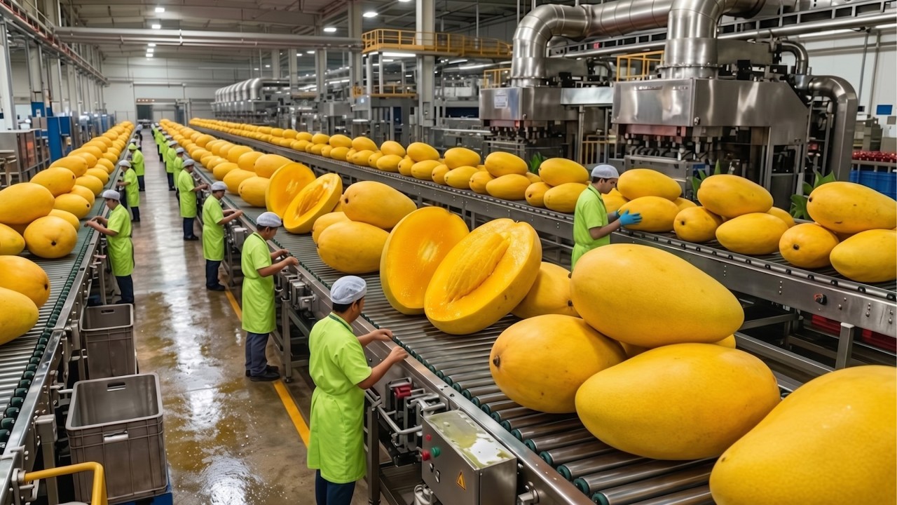 Inside the Mango Juice Factory | From Fresh Mangoes to Premium Juice (Complete Process)