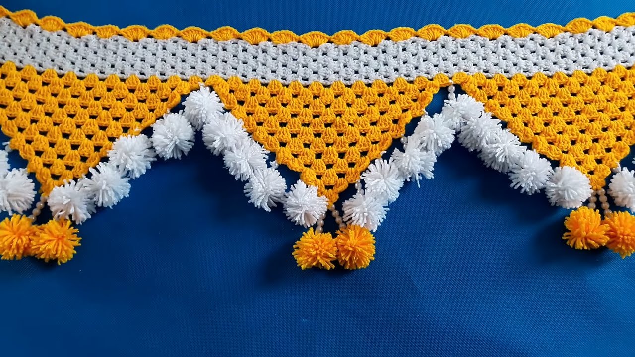 AWESOME WALL HANGING TORAN || WOOLEN SIMPLE TORAN DESIGN || DIY - DOOR HANGING TORAN MAKING PATTERN