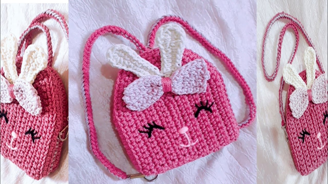 كروشية شنطة العيد/شنطة العيد أطفال /شنطة أرنب كروشية/ crochet bag/#شنطة_العيد/شنطة بخيط المكرمية