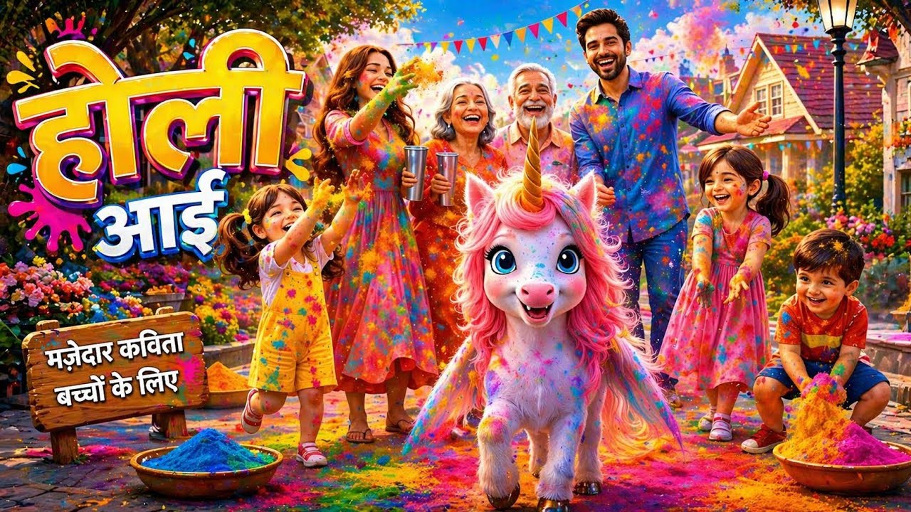 Satrangi Holi Aayi 🌈 | Holi Song for Kids 2026 | Hindi Nursery Rhyme