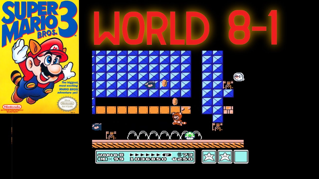 Mario 3 World 8-1 (WITH ALL SECRETS)