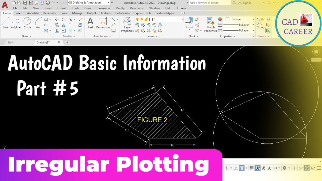 Irregular Plot Design in Autocad || How to plot Irregular Area in Autocad || Irregular plotting