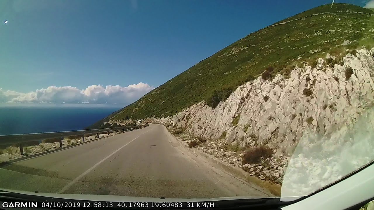 DRIVE #791: Vlorë (Vlora)-Himarë-Sarandë (Saranda) (Albania) (timelapse 4x) *Read Description*