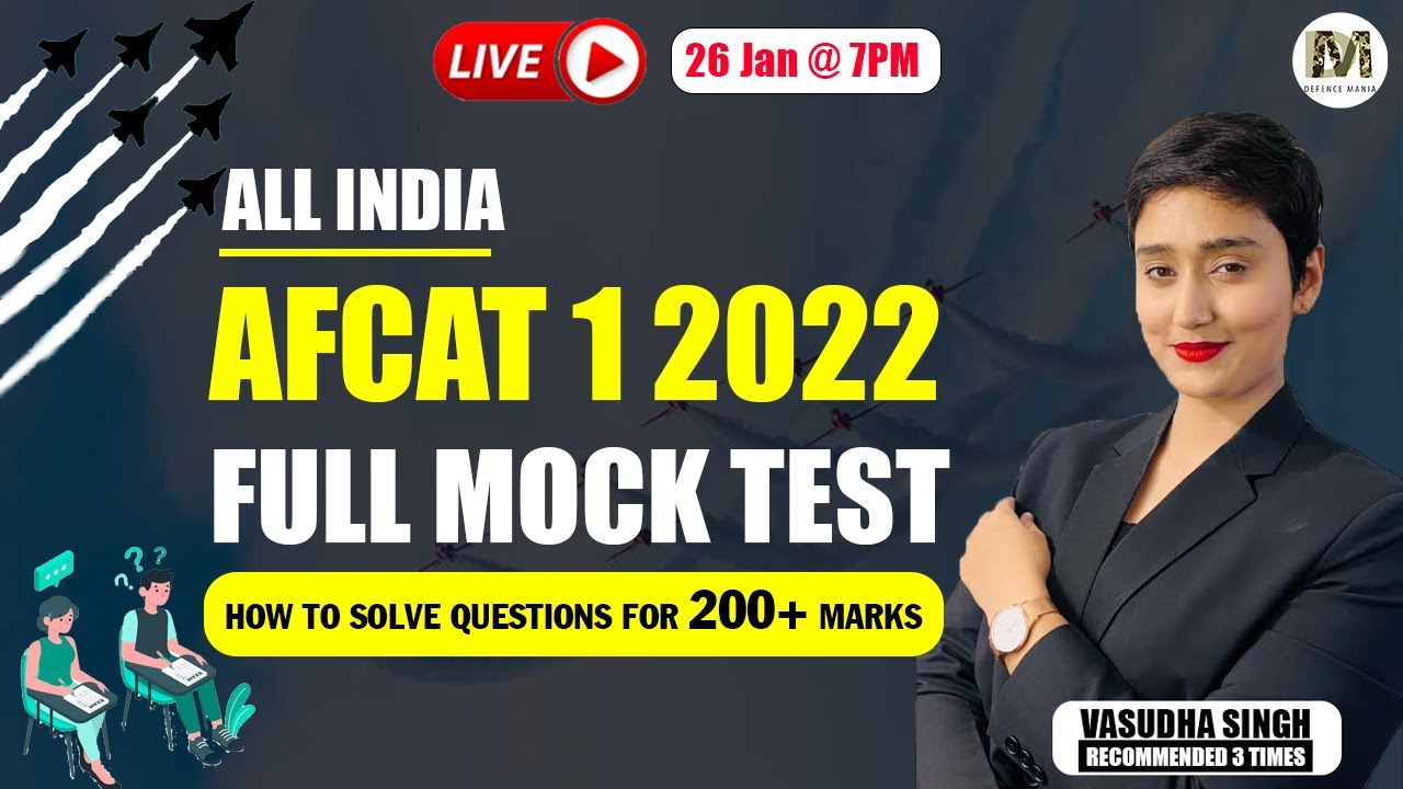 AFCAT 1 2022 Full Mock Test | All India AFCAT 1 2022 Full Mock Test | AFCAT 1 2022 Preparation