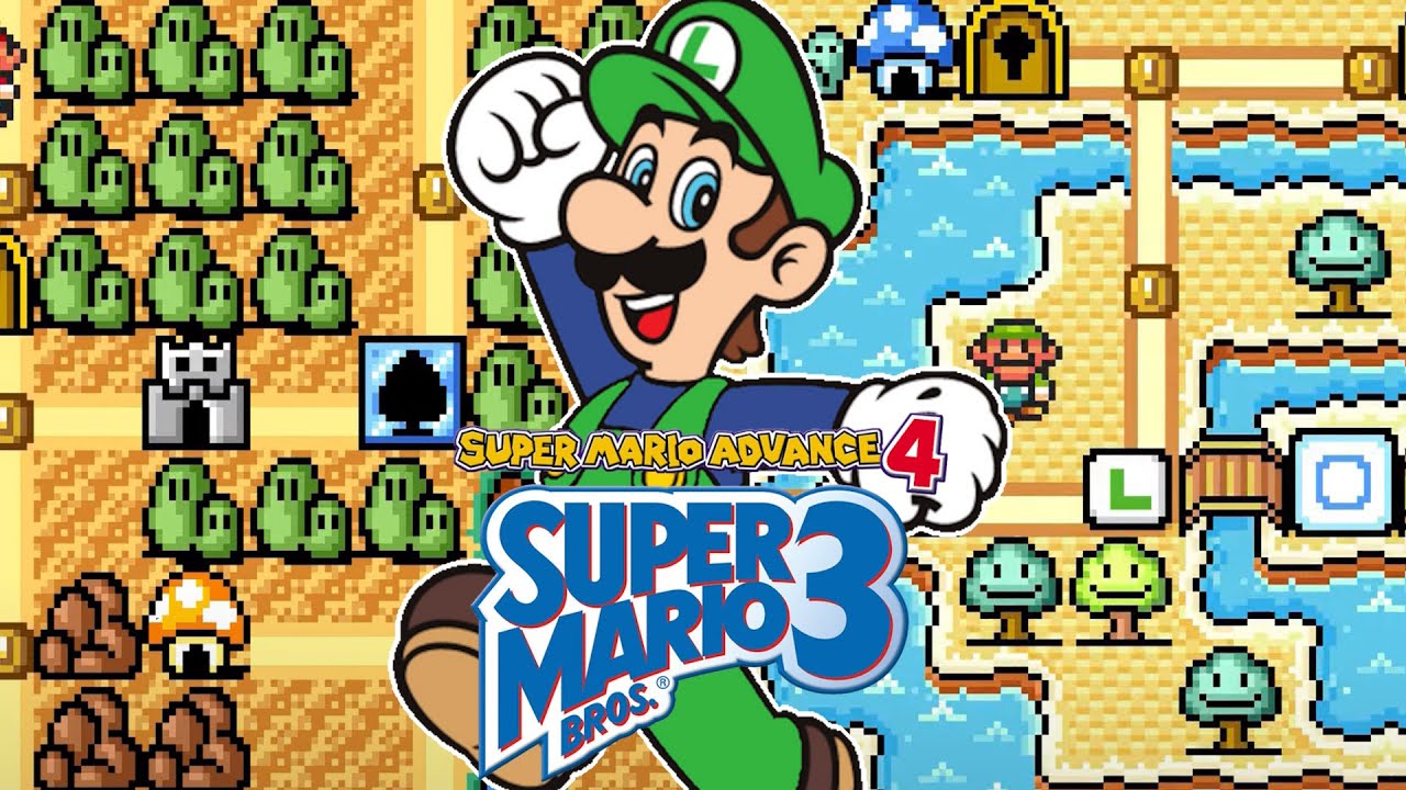 SUPER MARIO ADVANCE 4: SUPER MARIO BROS. 3 - Full Game (As Luigi) (e-Reader Levels Included)