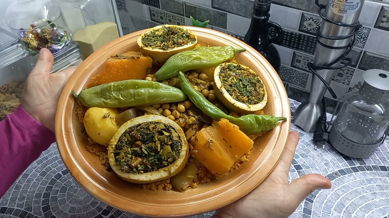 كسكسي تونسي بالمتيق ( الكلمار المحشي) يامييي على البنة