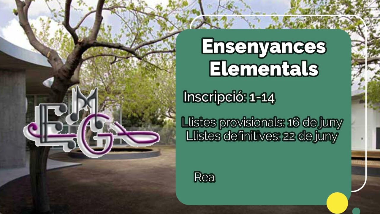Centre de Música Gandia - Calendari proves d'accés Ensenyances Elementals i Professionals de Música