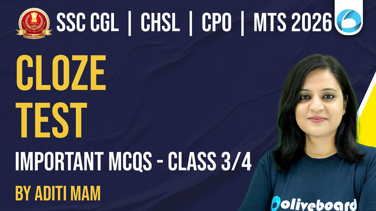 SSC English Cloze Test 2026 | CGL CHSL CPO MTS | Important MCQs Part 3 | Oliveboard