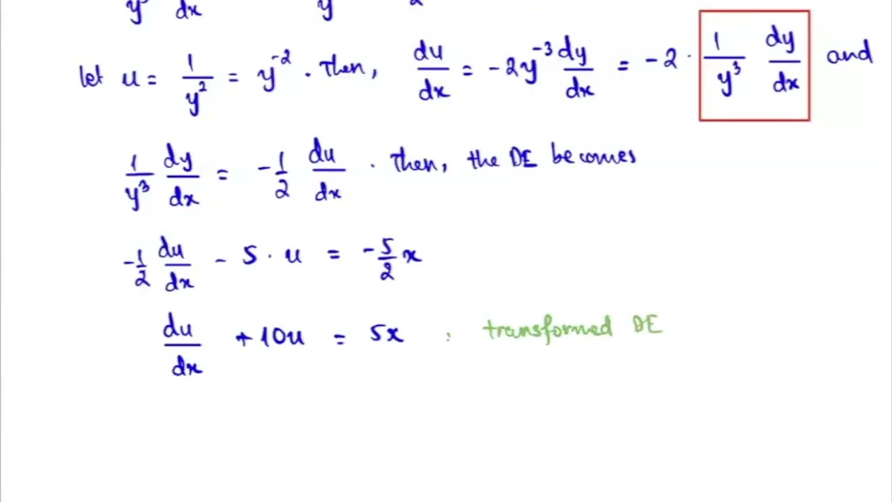 L7-part 2: Bernoulli Equations (Substitutions/Transformations) - MATH 316: ODEs